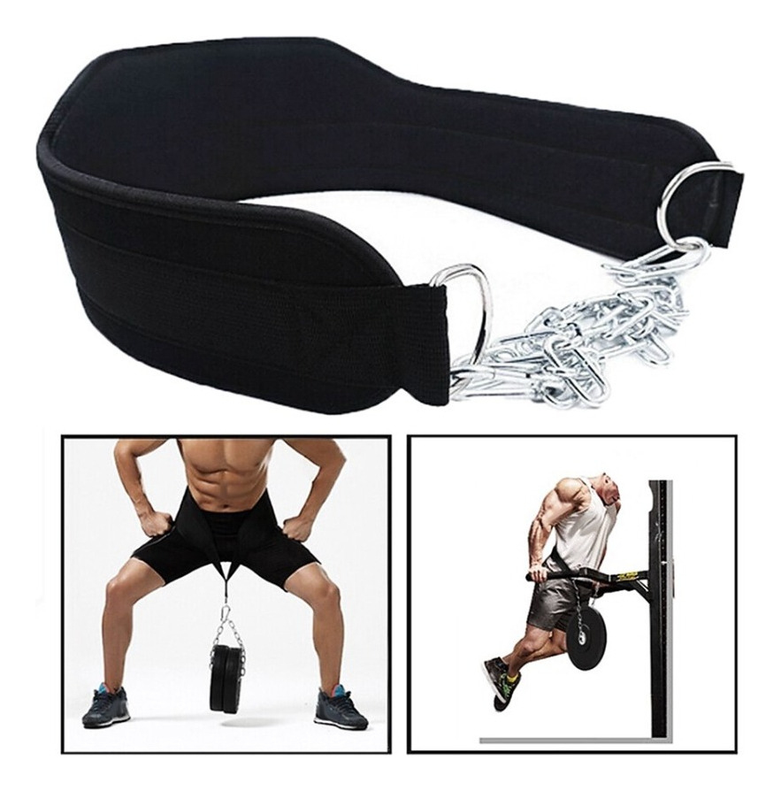 Cinturon Latre Con Cadena, Para Gimnasio, Levantamiento Peso