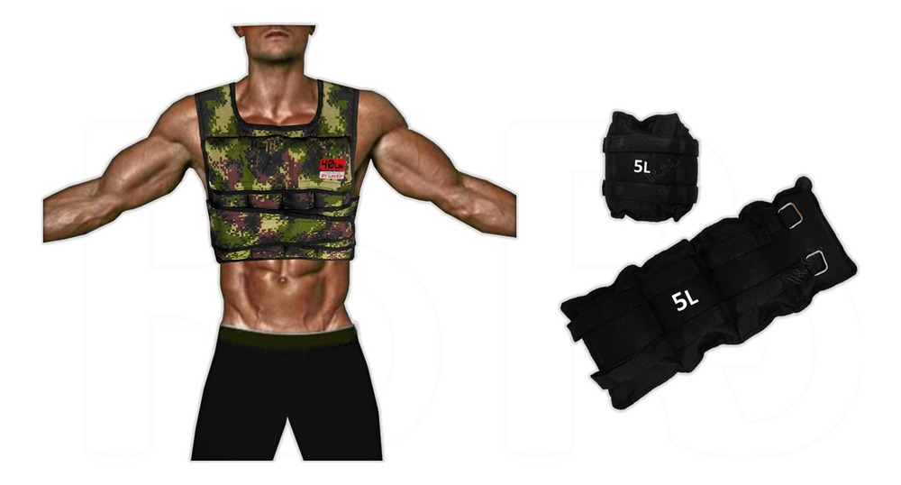 Chaleco De Lastre Graduable 40 Lbs + Pesas Tobilleras 5k - Image 4
