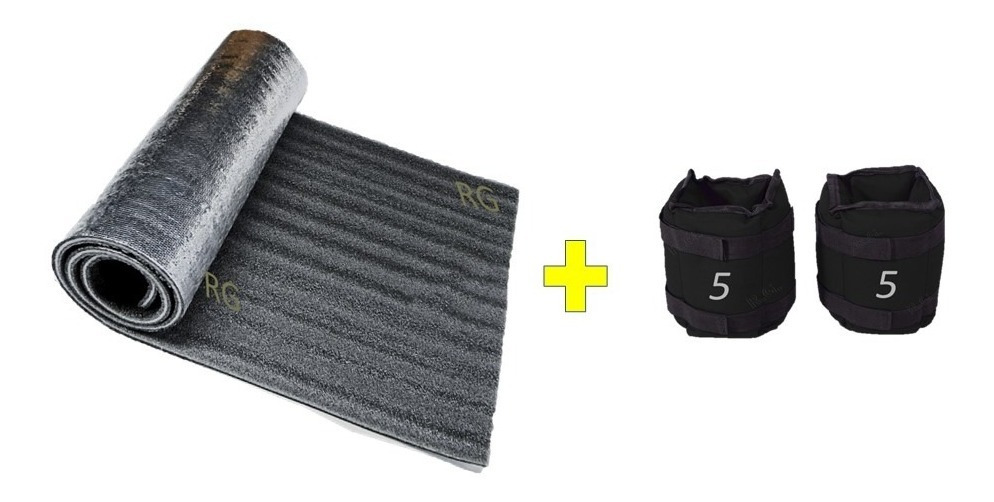 Pesa Tobillera De 5 Kilos(par) + Colchoneta Gruesa Para Yoga