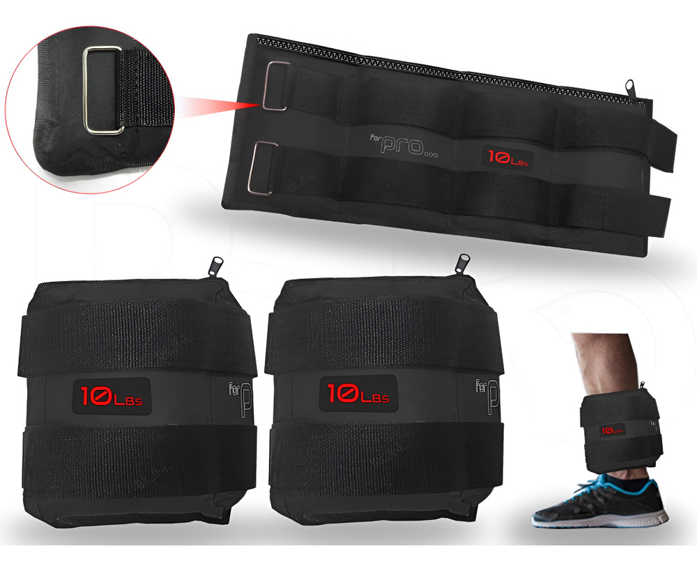 Kit 2 Pesas Tobilleras -10kg De Peso Ajustables Traficopesdo