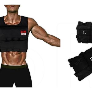 Chaleco De Lastre Graduable 40 Lbs + Pesas Tobilleras 5k