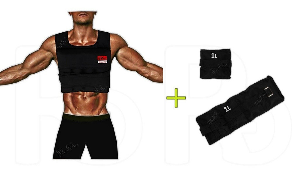 Chaleco De 20 Lbs Graduable + Pesas Para Tobillos 1k