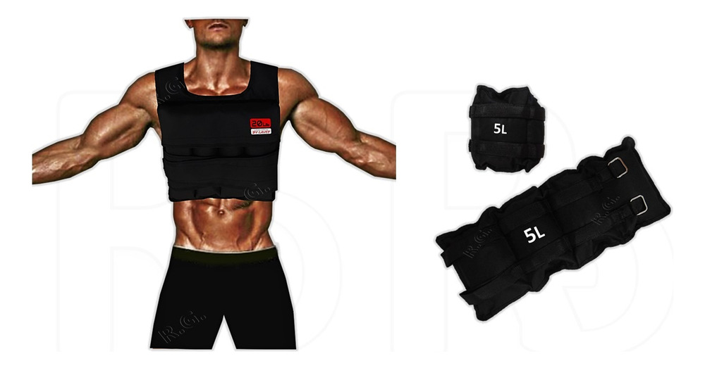 Chaleco De Peso Para Crossfit (20 Lbs) + Pesas Tobilleras 5k
